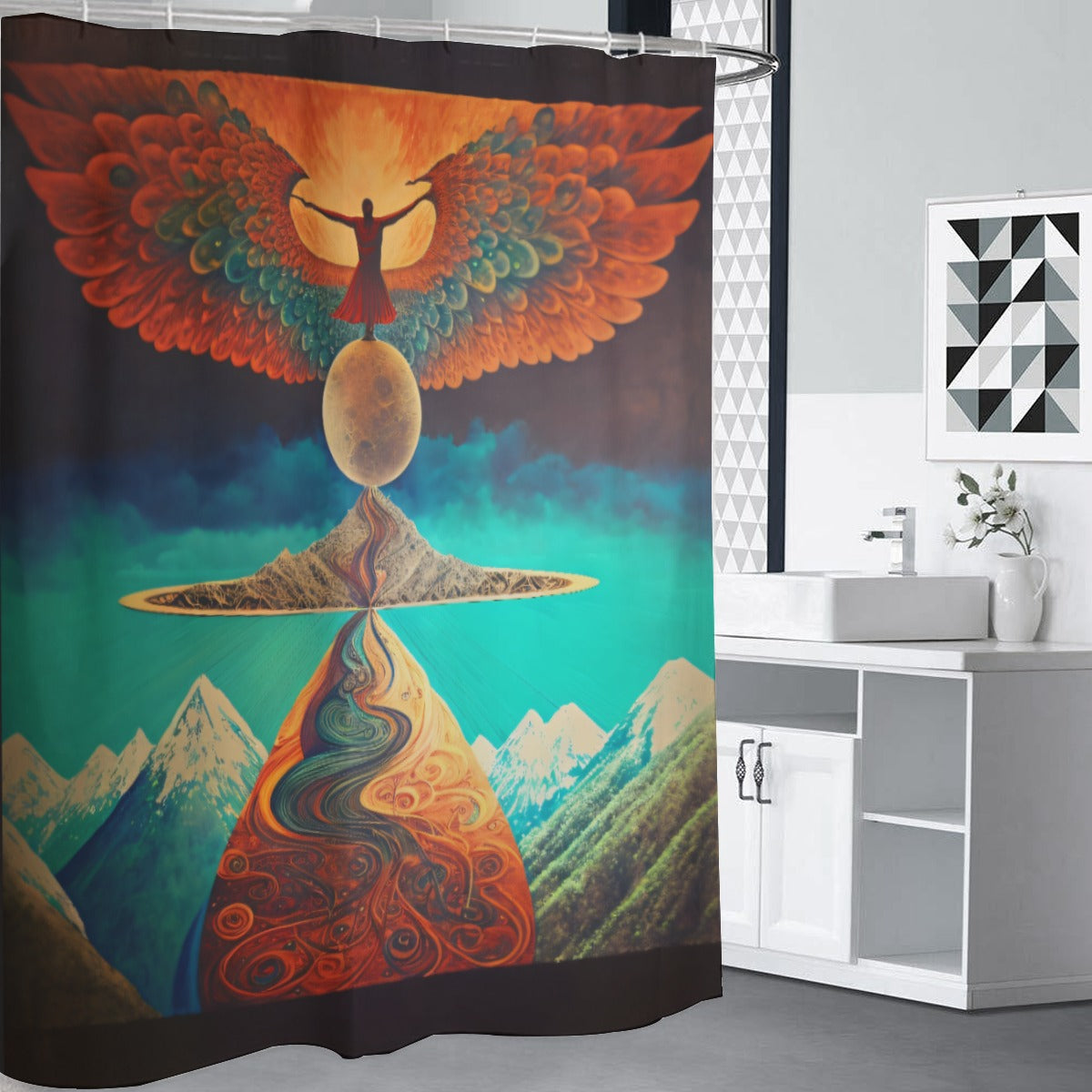 Emerging Phoenix: Shower Curtains 150(gsm)