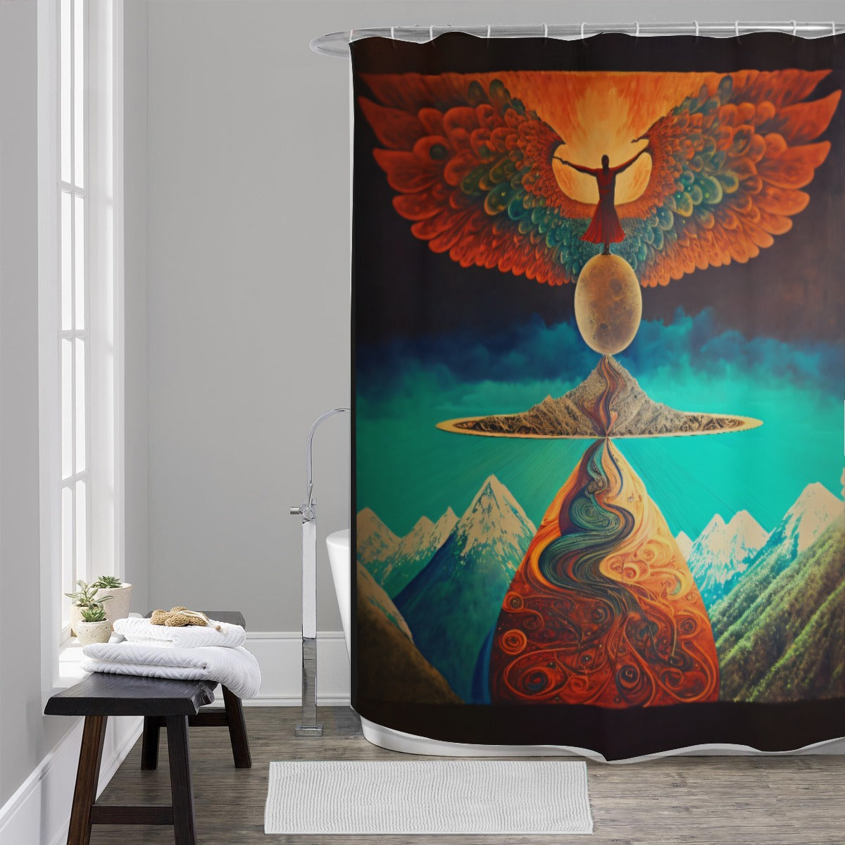 Emerging Phoenix: Shower Curtains 150（gsm）