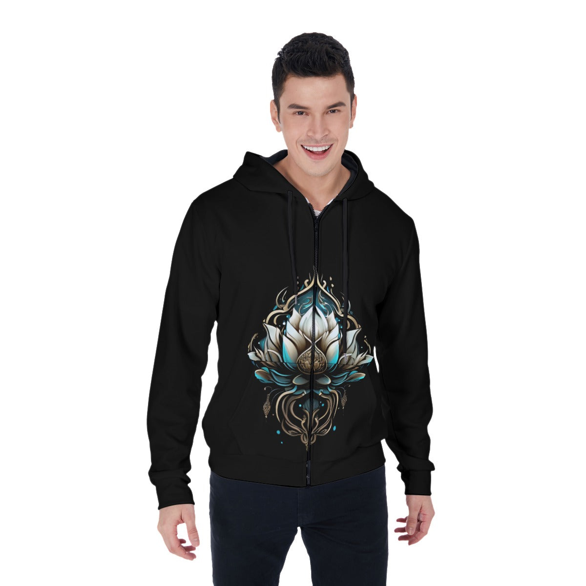 Lotus 1:Men's Mirco Fleece Zip Up Hoodie