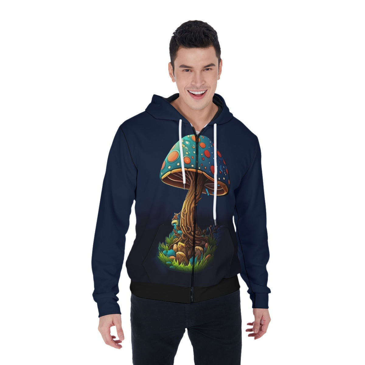 Mushroom Men's Mirco Fleece Zip Up Hoodie