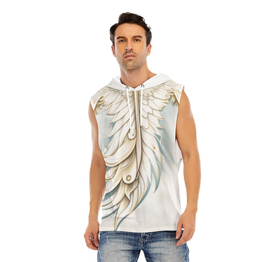 White Feather: Sleeveless Pullover Hoodie