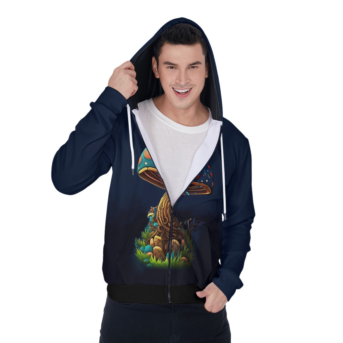 Mushroom Men's Mirco Fleece Zip Up Hoodie