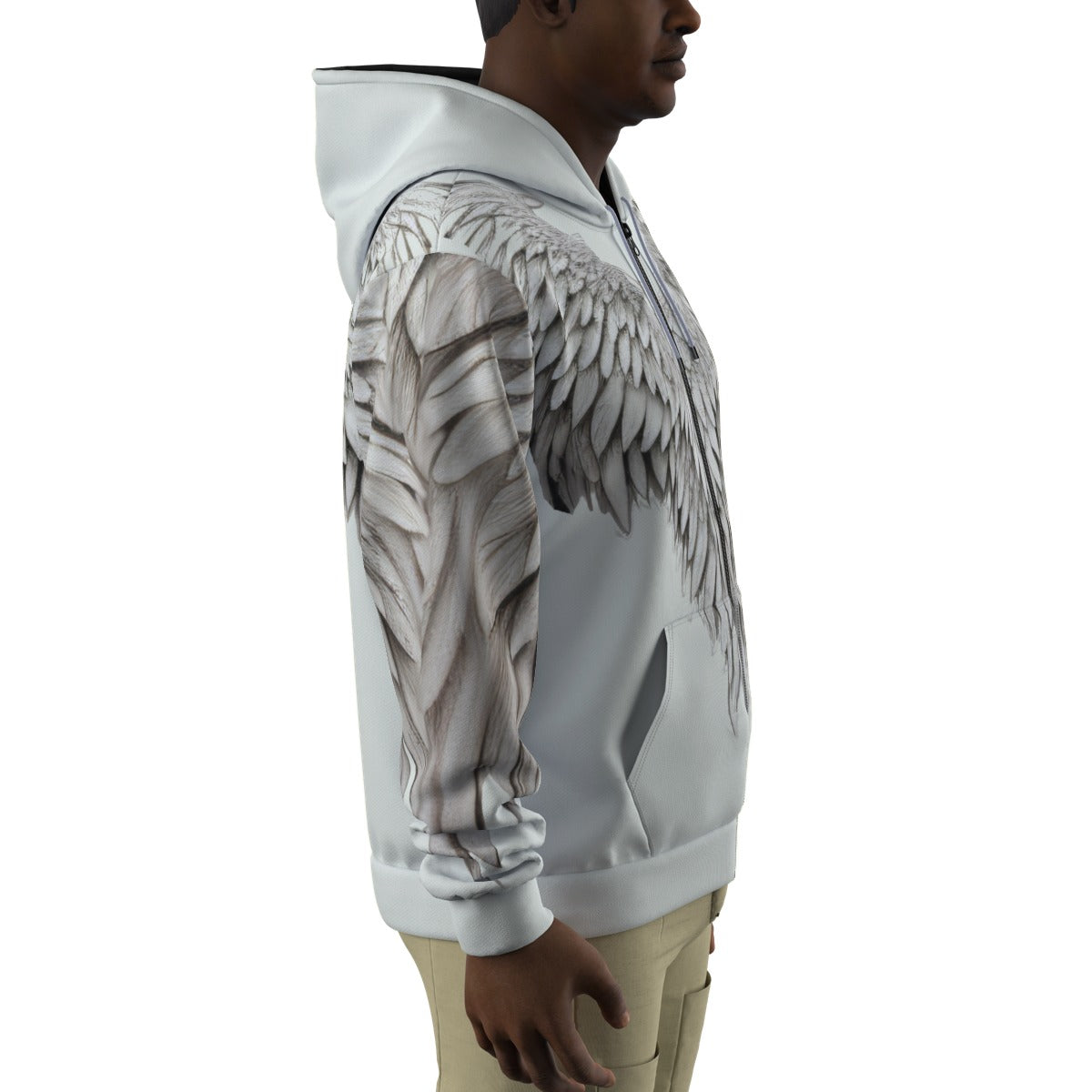 ANGEL  Zip Up Hoodie With Pocket