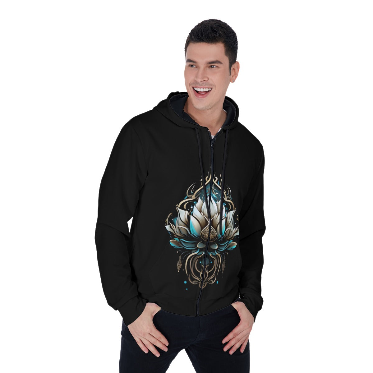 Lotus 1:Men's Mirco Fleece Zip Up Hoodie