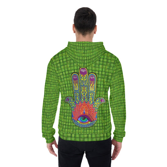 Yellow Hamsa Men's Thicken Pullover Hoodie -thin