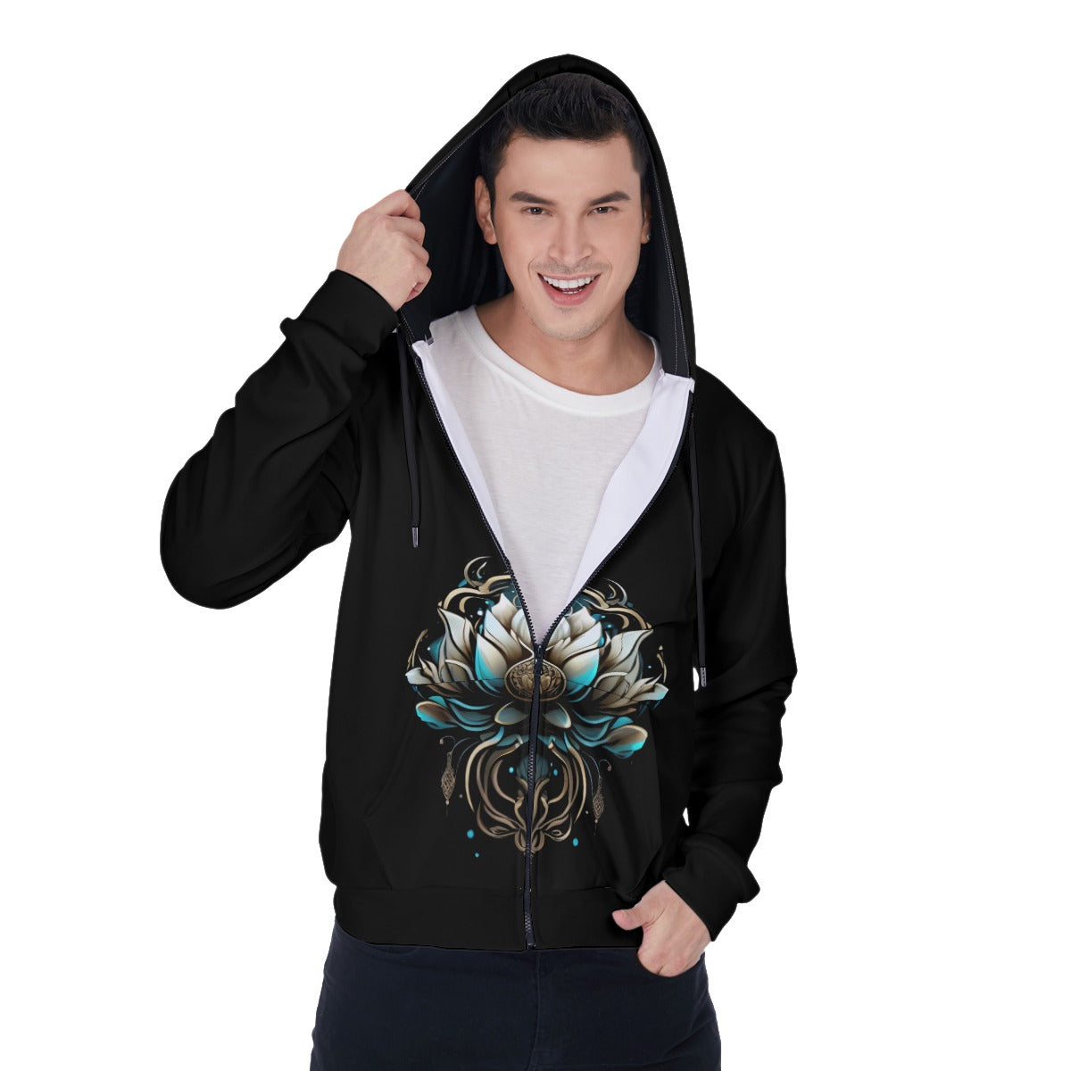 Lotus 1:Men's Mirco Fleece Zip Up Hoodie